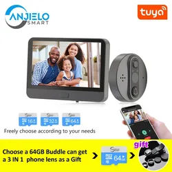 Tuya – sonnette vidéo connectée wi fi, écran LCD de 4.3 pouces, caméra infrarouge à distance, mouvement PIR, interphone vidéo pour appartement 