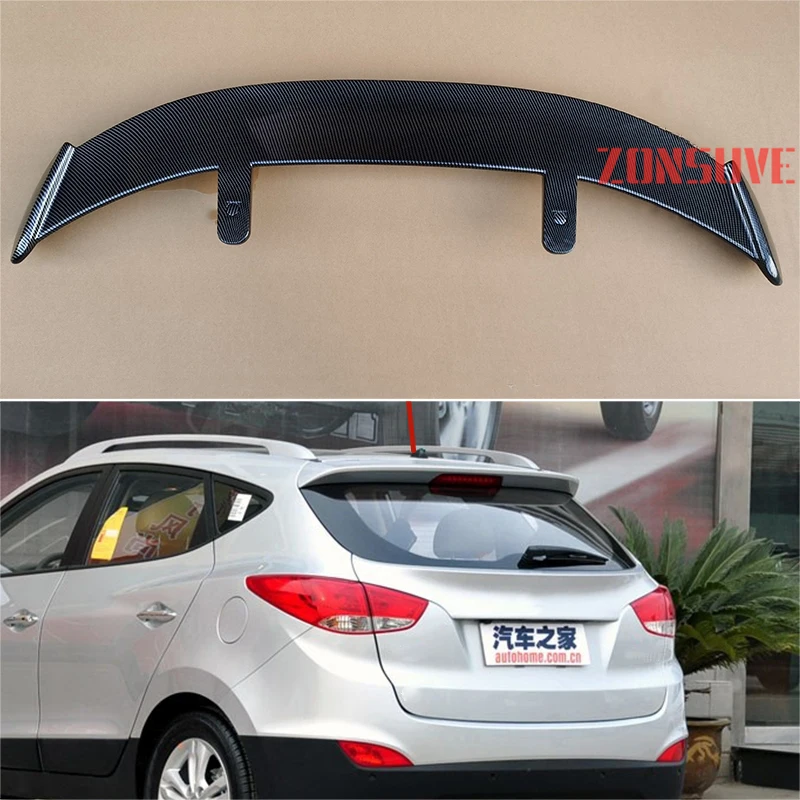 Use For 20102019 Hyundai Ix35 Spoiler Abs Plastic Carbon Fiber Look