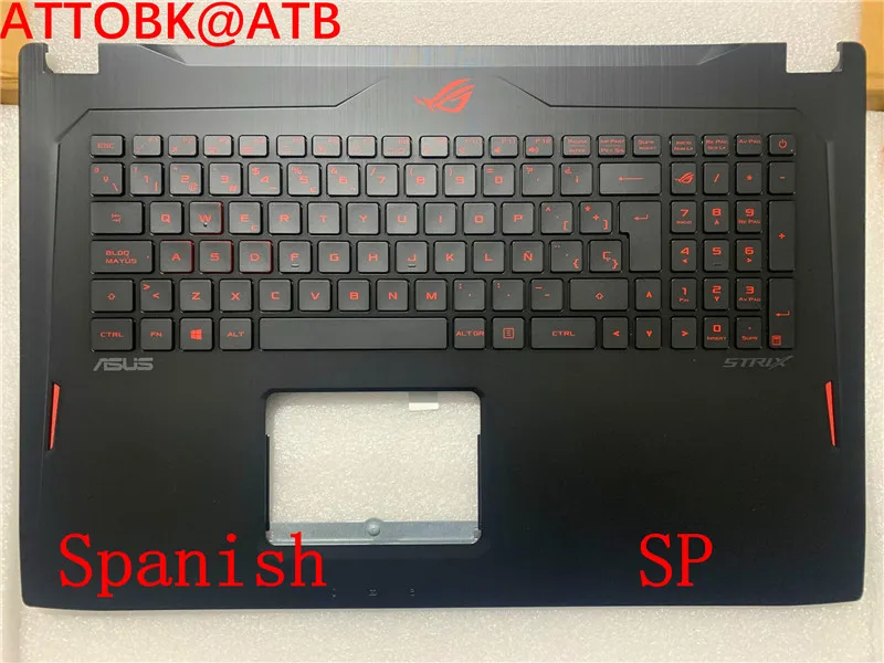 Russo Espanhol Inglês Teclado do Portátil para Asus Gl702vm Gl702vt Gl702vs Gl702vk Gl702vy Gl702zc Gl702mk Backlight Novo - Imagem 2