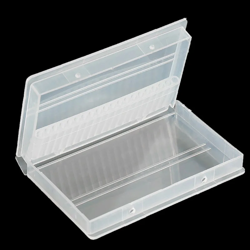 

1pcs 20 Holes Acrylic Clear Holder for Electric Nail Drill Manicure Exhibition Tools 3/32" Bit Nail Files Box Plastic Display
