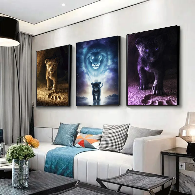Король Лев плакат настенный кино Печать на холсте холст картины 20x30 60x90 см