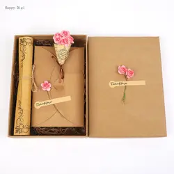 Ensemble de lettres et enveloppes en papier, style antique, romantique, pour la saint valentin, inscription d'amour, rétro, peau de vache, petit amour frais, créatif 