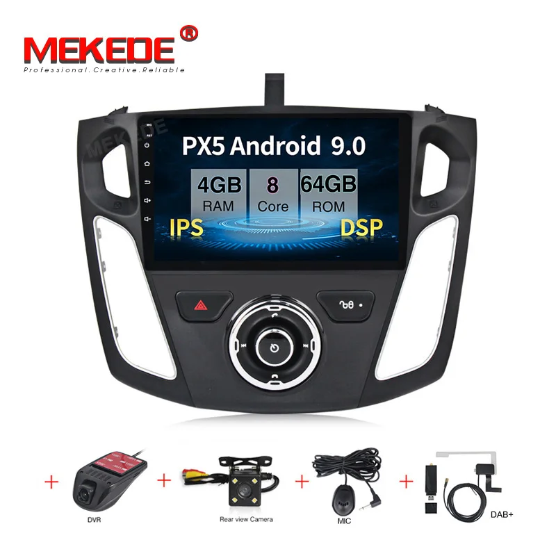 MEKEDE PX30 2+ 16G Android 9,0 автомобильный DVD плеер с gps-навигатором для Ford Focus 2012- Зеркало Ссылка Bluetooth большой экран автомобиля радио