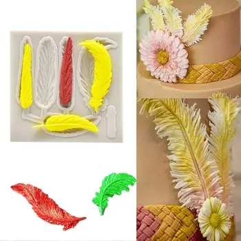 

Feather Silicone Molds Cake Border Fondant Cake Decorating Gumpaste Chocolate Candy Clay Tools Molds Sugarcraft B7T4