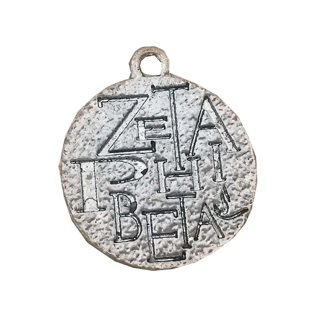 

Vintage Engraved Greek Letters sorority fraternity zeta phi beta ZPBHI dangles Pendant Charm Jewelry