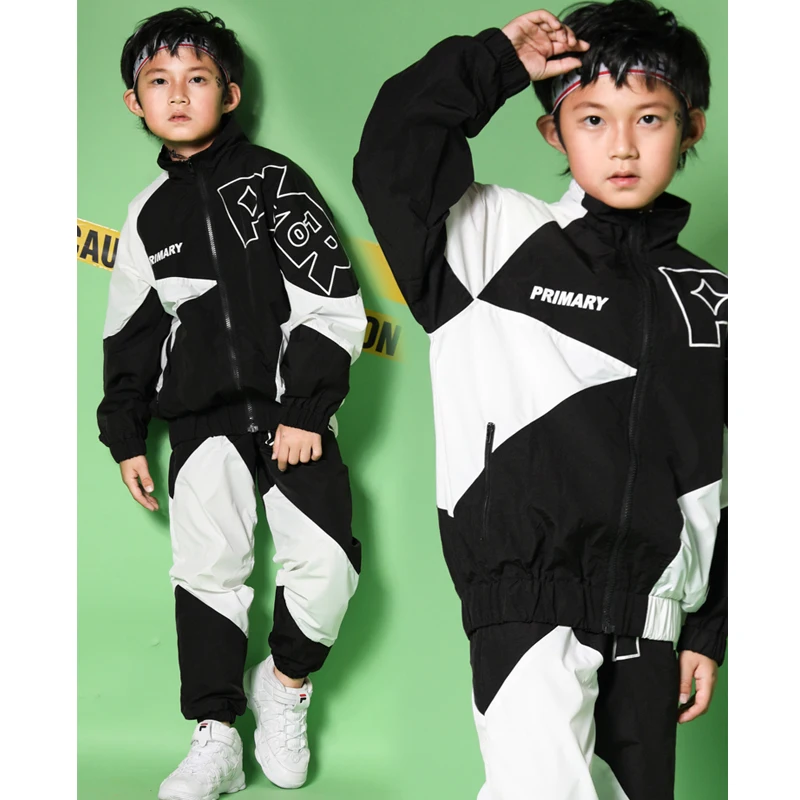 Children'S Street Dance Costume Hiphop Printing Clothes Boys And Girls Set Costumes Autumn Tide DQS2899 | Тематическая одежда