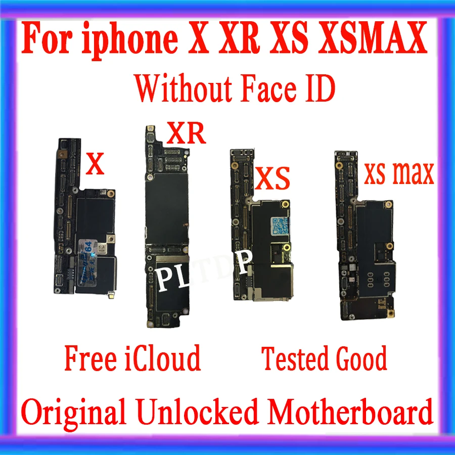 Оригинальная материнская плата для iPhone X XS XR MAX без Face ID бесплатный iCloud логическая