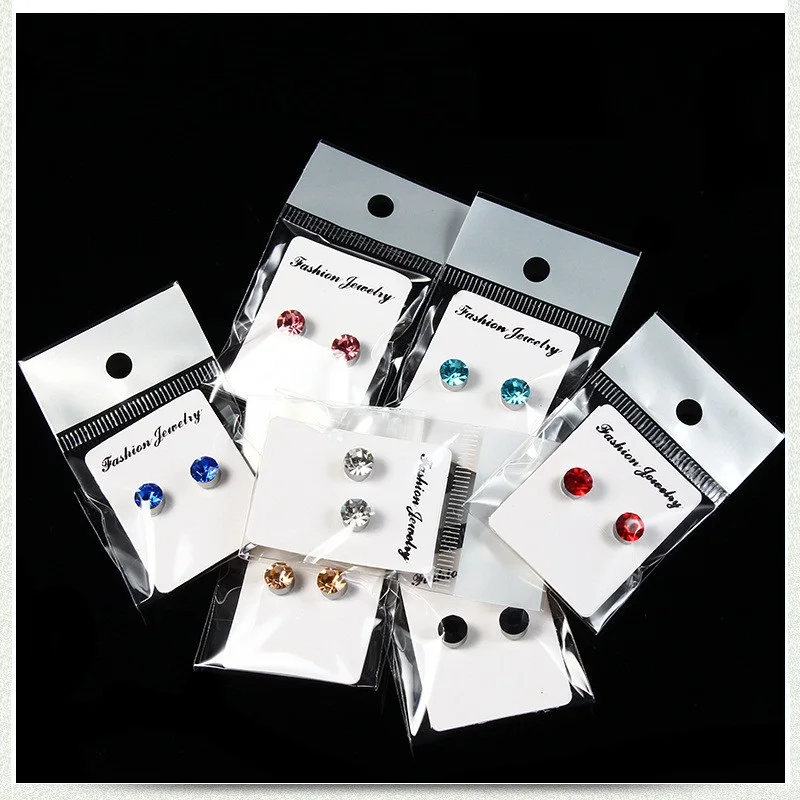 Ear Clip Earrings Classic Design Crystal Magnet Clip Earrings Stainless steel For Women Men Round Shaped No Ear Hole Jewelry Party Gifts 2 Pieces Clip Earrings Ear Clip Ear Accessories Magnetic Earrings