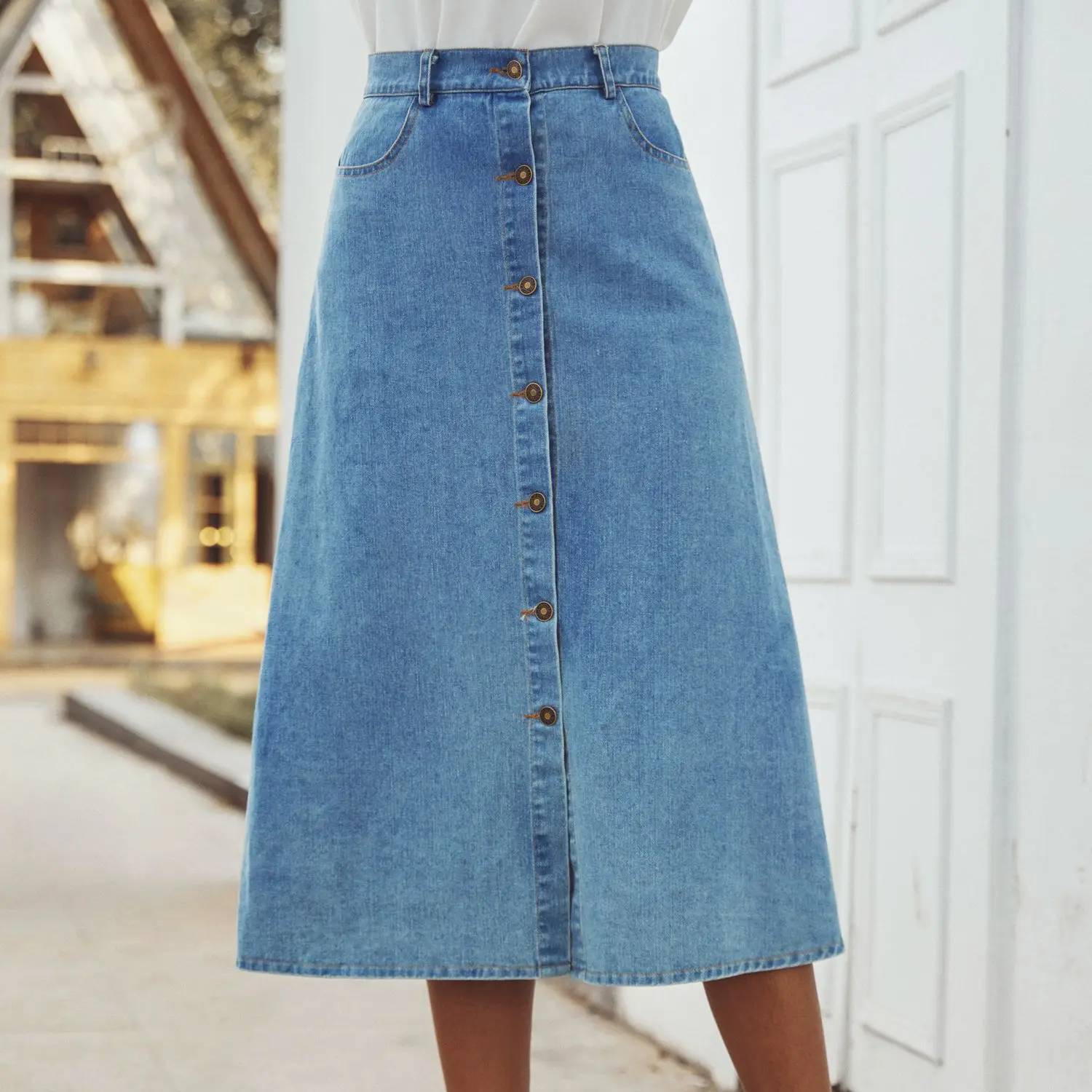

2020 sexy fashion Buttons woman jeans maxi skirts vintage harajuku clothes summer autumn women denim long skirt vetement femme