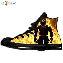 Прогулочная обувь FnafBoy с рисунком персонажей из игры «пять ночей в Фредди» «Five Nights At Freddy's», «пять ночей в уличном стиле из канваса без шнурков, топы с принтами из аниме для мужские удобные Молодежные кроссовки