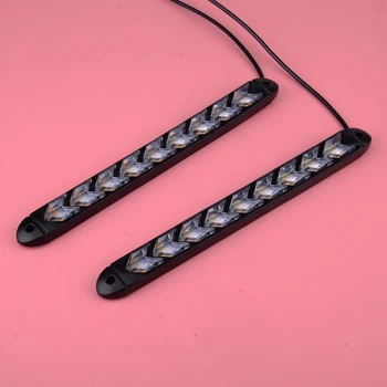 

Universal 1 Pair 9 LED DRL Daytime Running Strip Sequential Flowing Turn Signa Lightl Lamp