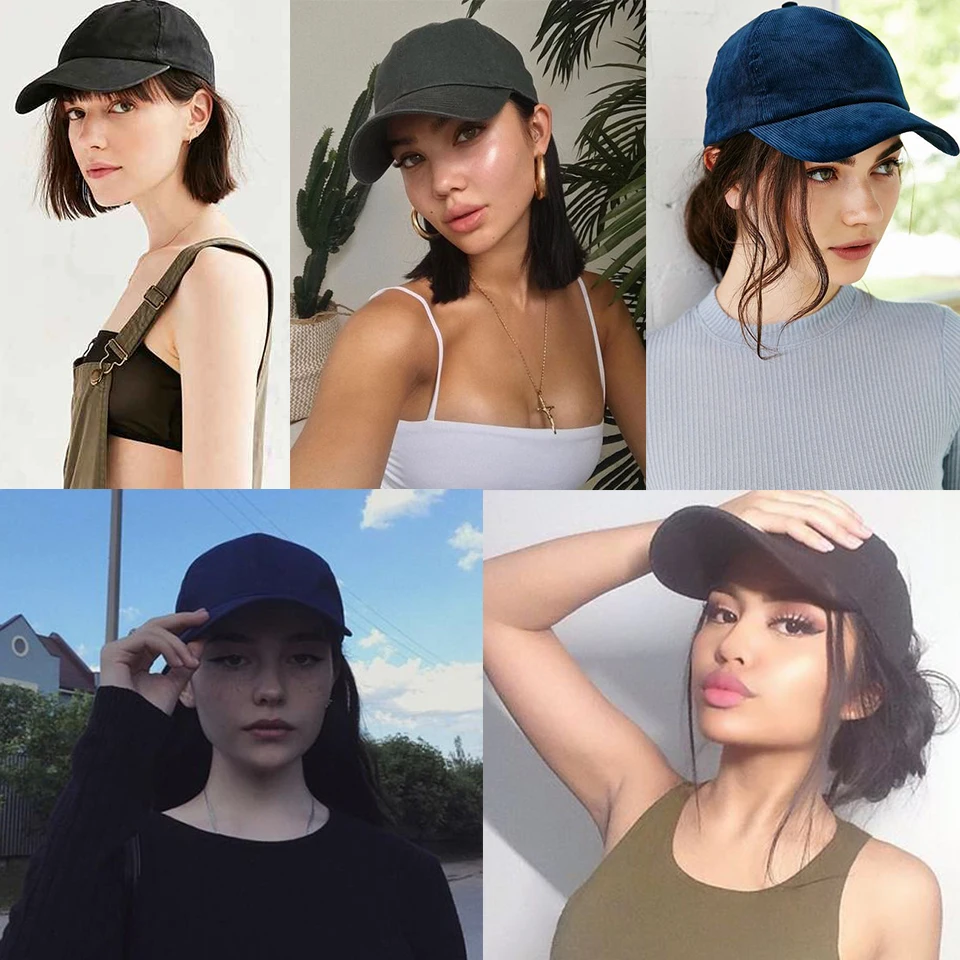 LUPU Short Synthetic Bob Straight Hair Wigs For Women Black Brown Blonde Hair Naturally Connect Baseball Cap Adjustable
