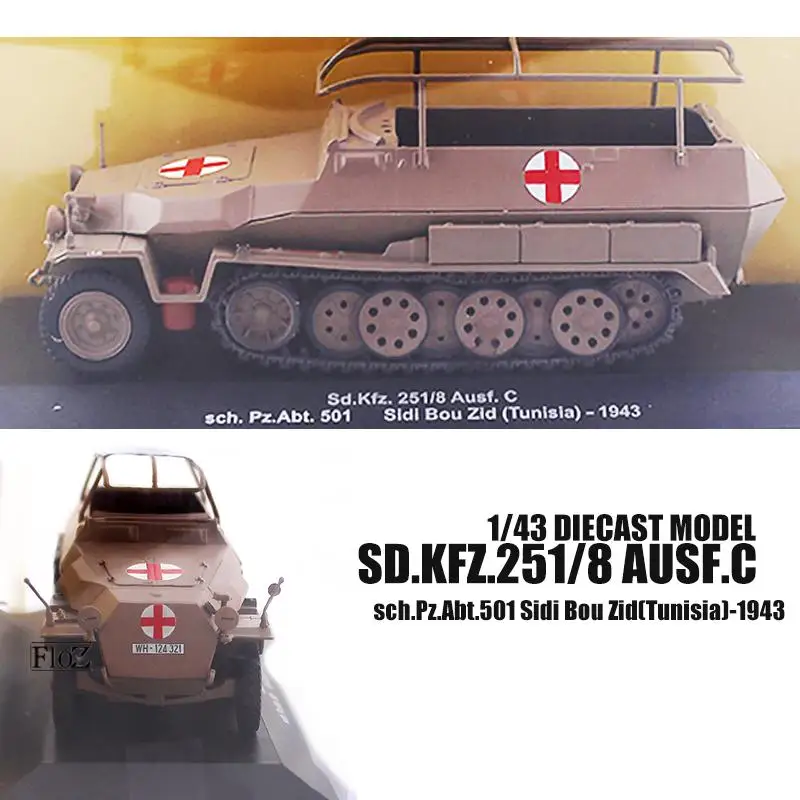 Sd. Kfz.251/8 Ausf. C sch. Pz. Abt.501 Sidi Bou Zid Tunisia 1943 1/43 модель танк IXO |