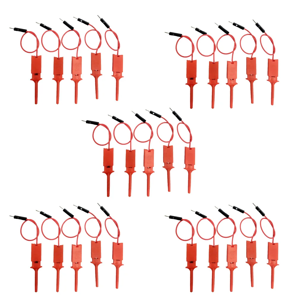 25pcs Red Logic Analyser Useful High Efficiency Clip Ideal Test Hood Leads
