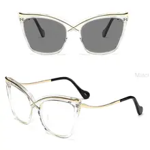 MINCL/модные негабаритные прозрачные рамки фотохромные очки «кошачий глаз» брендовые дизайнерские женские очки для чтения uv400 FML