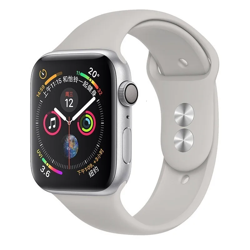 12 Retro white Silicone Strap For Apple Watch band 44mm 42mm iwatch series 5 4 3 2 1 Bracelet 40mm 38mm pulseira smart watch Accessories loop - Цвет ремешка: 12 Retro white