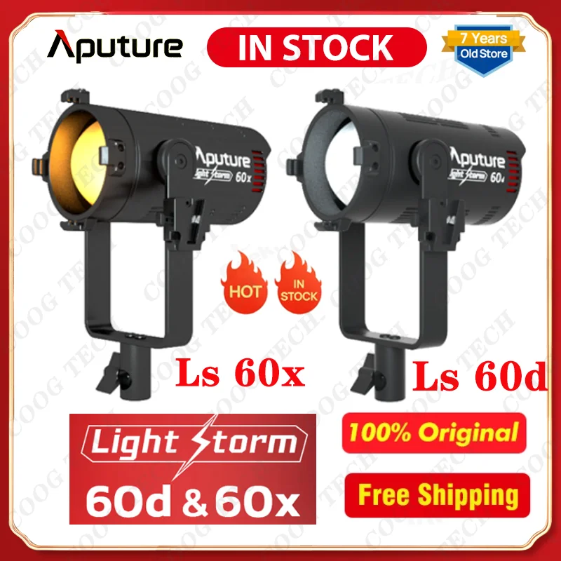 В наличии Aputure LS 60X 60D светильник для камеры Видео Фото 5600K двухцветный 2700K-6500K