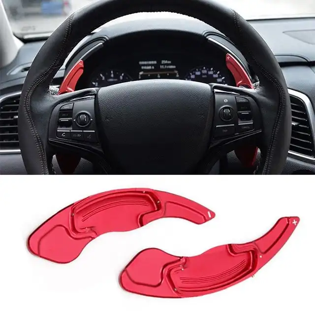 2pcs Aluminum Red Dsg Paddle Shifters Extensions Trim For Honda