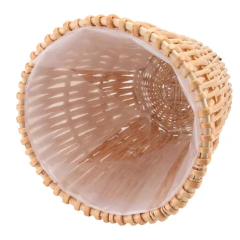 

1PC Wicker Garbage Can Rattan Woven Basket Wastepaper Basket Woven Rubbish Basket Eco-friendly Storage Basket for Cafe