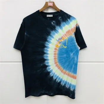 

Travis Scott Astroworld Festival Run Tie Dye Tee t shirt men Women dyeing Cotton Cactus Short Sleeve Patch Tees