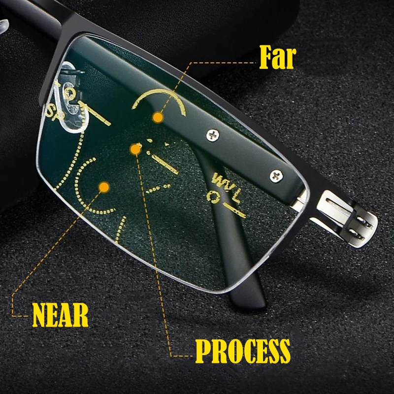 Новые металлические прогрессивные очки для чтения Для мужчин бифокальный Анти