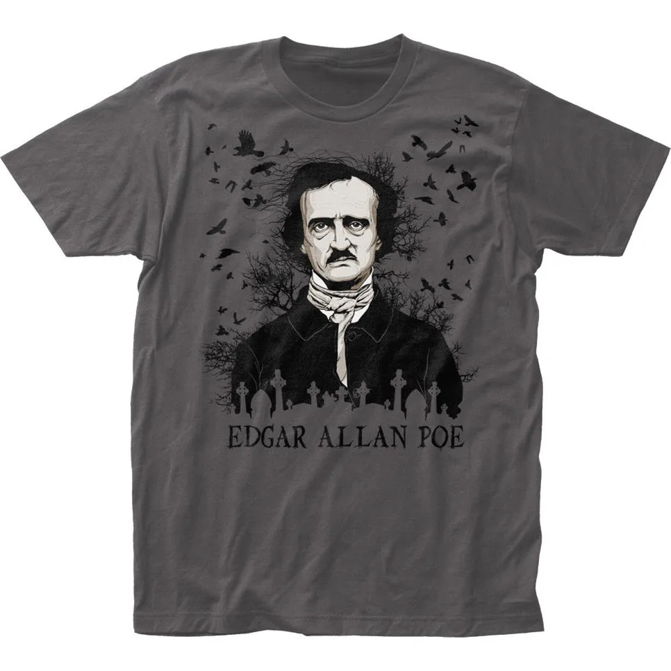 Аутентичная Мягкая футболка Impact'S Edgar Allan Poe Raven для взрослых размеры s m l X 2X