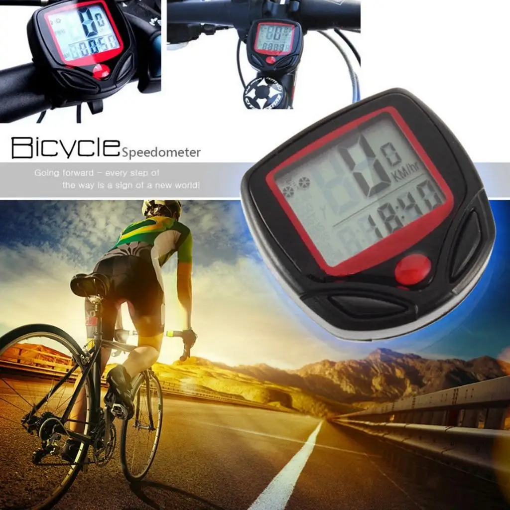 Bike Computer Wired Bicycle Speedometer Bike Odometer Cycling Multi Function Stopwatch LCD Display with Backlight Equipments