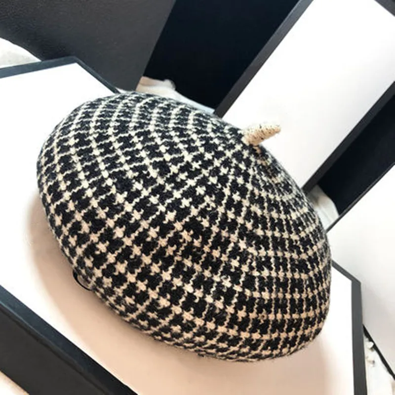 

New Winter Hat, Female Autumn Knitted Hat, Pumpkin Hat, Wool Cap, Hanfei Beibei Hat, British Student Painter's Hat
