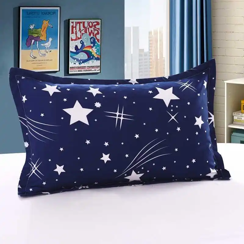 1/2 Pcs Cotton Printed Pillowcase Comfortable Pillow Cover Case For Bed