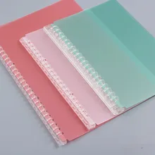 Цветная прозрачная Обложка для переплета с отрывными листами, съемное отверстие 20/26, блокнот с отрывными листами, аксессуары для переплета, А5, В5, канцелярские принадлежности для офиса