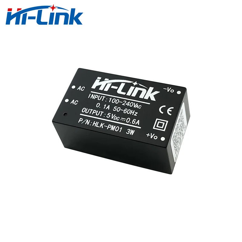 하이 링크 핫 세일 50 개 로트 HLK-PM01 AC DC 220V  5V 600mA 미니 절연 스텝 다운 전원 공급 장치 모듈 컨버터