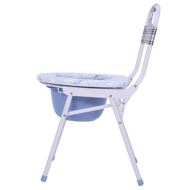 

High Backrest Bucket Old Man Potty Chair Pregnant Women Pedestal Pan Foldable Movable Commode Chair Commode Chairs Toilet Chair