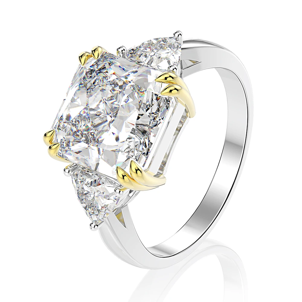 moissanite citrino safira pedra preciosa casamento anel