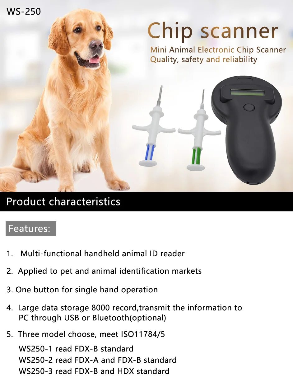 Новинка 134,2 кГц FDX-B Pet Microchip портативный RFID сканер животных RFID Tag Reade сканер FDX-B низкочастотный ручной RFID считыватель