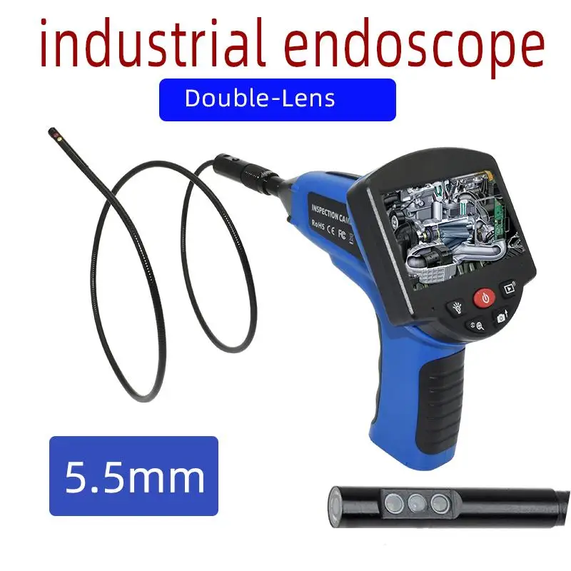 0.5mm Dual lenswaterproof Pipe Wall Sewer Inspection Camera System, Industrial Pipe Car Video Inspection Endoscope Camera