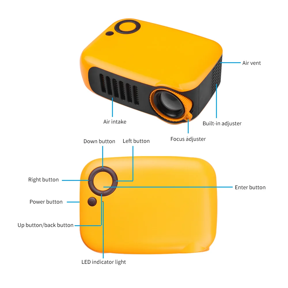 Портативный мини-проектор Kebidu, 800 люмен, поддерживает 1080P ЖК-дисплей, 50000 часов, срок службы лампы, домашний кинотеатр, видео-проектор для ЕС с вилкой