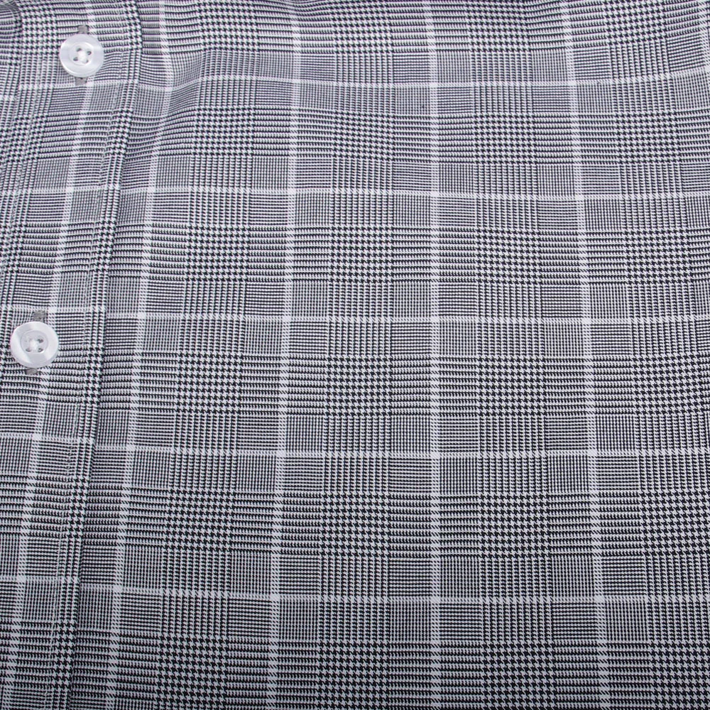 Custom MADE 100% COTTON Glen Plaid Dress Shirts, BESPOKE Casual TAILORED Black White Glen Check Mens Dress Shirts 2020 Chemise
