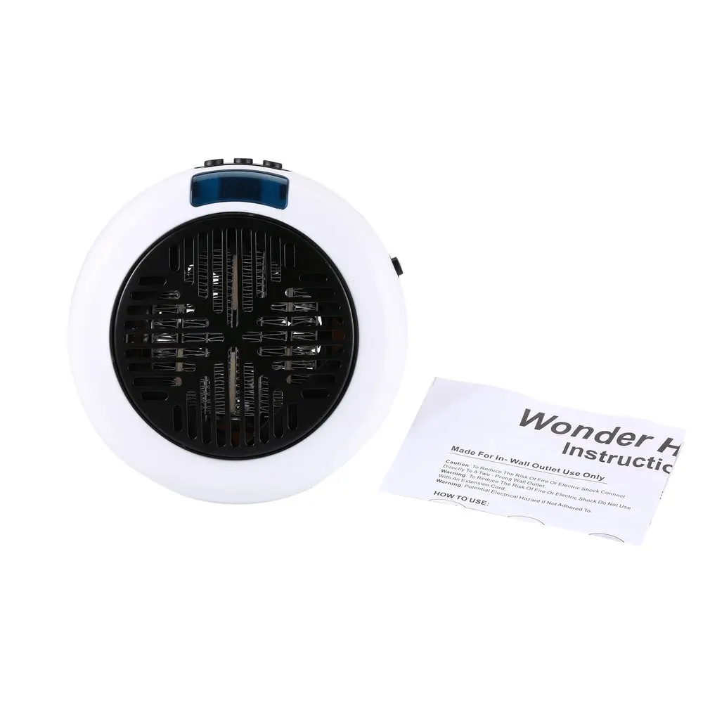 

900W Portable Mini Wall-Outlet Round Electric Warm Air Blower Fan Stove Heater Winter Warming Tool For Home Office EU plug