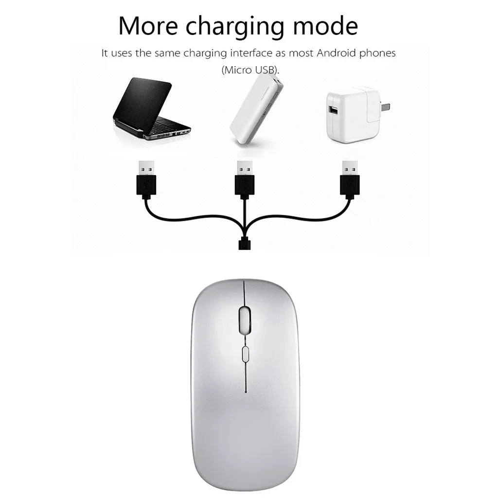 Беспроводная мышь для Macbook Air Pro, для Win 10/Mac ноутбук USB мышь перезаряжаемая Бесшумная оптическая игровая мышь 19DEC5