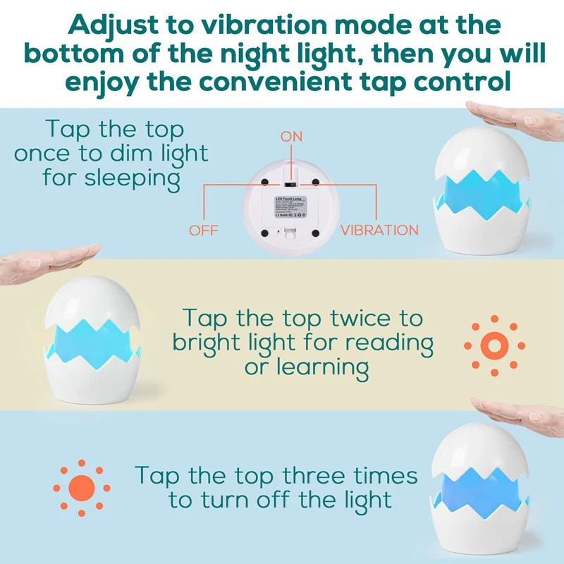 Night Lights for Kids, LED Baby Nursery Night Light Bedside Lamp with Contact Control and Adjustable Brightness,Toddler Bedroom