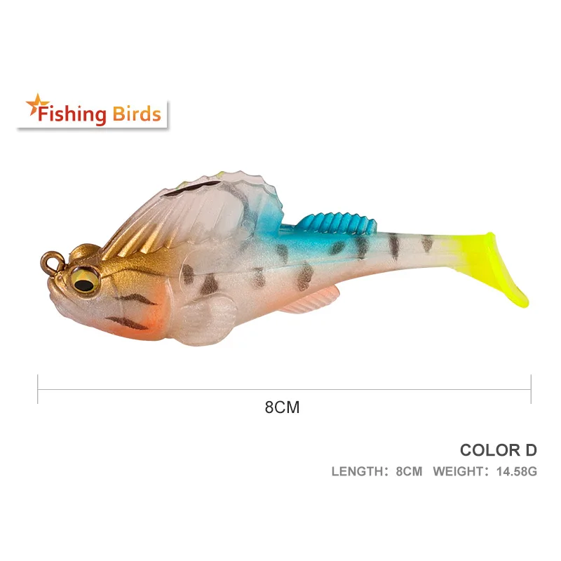 Cat Claw T-tail Fishing�Lure�Premium�Series�Fishing�Lure�Treble hook soft�Bait 14g 80mm Professional Fishing Full Water Laye Use