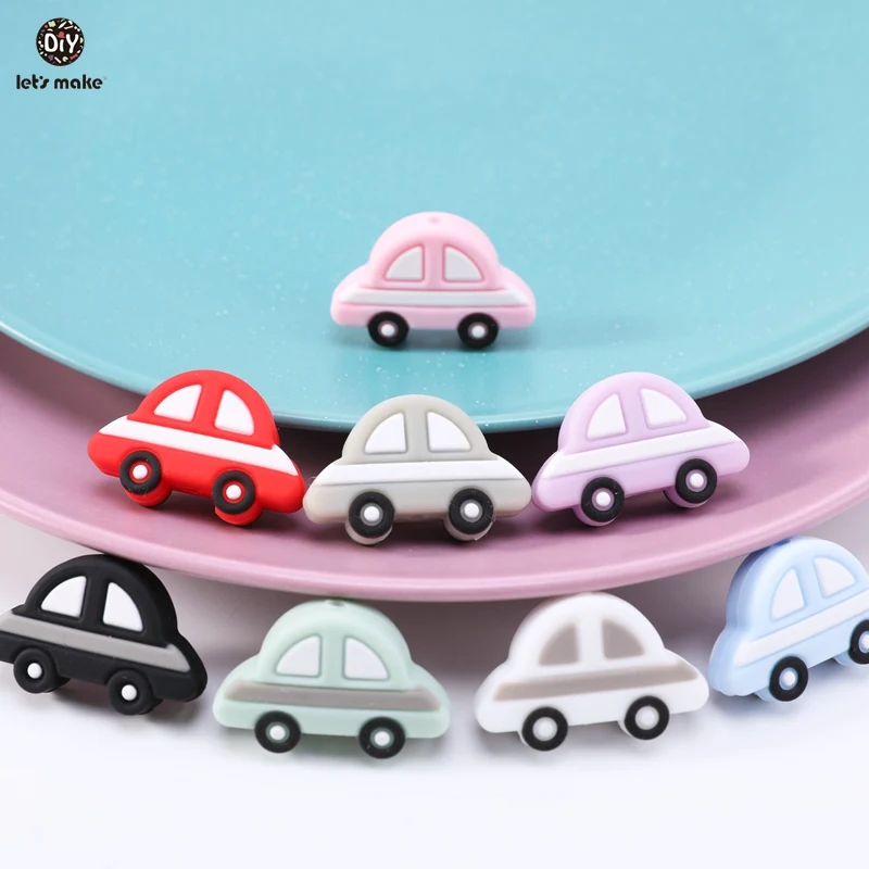 

Let's Make Pacifier Clip Cartoon Car Shape Silicone Soother Clip 1pc Nursing Accessories Diy Dummy Chain Silicone Baby Teether