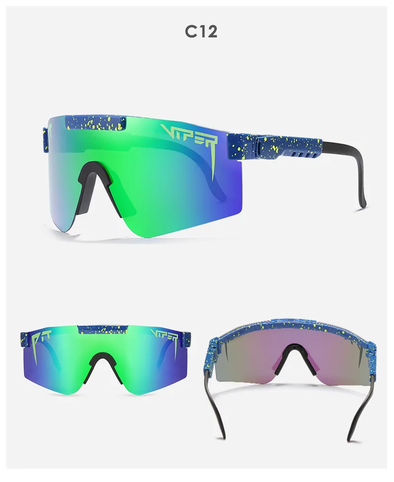 Teemint Gunyuko 2 Pack Sports Polarized Viper Sunglasses Eyewear Sunglasses H Pit Outdoor Cycling Windproof TR90 Frame Uv400 Sports Polarized Sunglasses 
