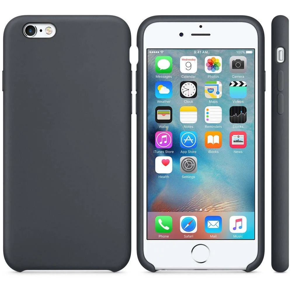 Charcoal Gray Роскошный официальный силиконовый чехол с логотипом для iPhone 6S 7 8Plus 5SE X, Жидкий чехол для Apple iPhone X XS, чехлы для MAX XR Capa - Цвет: Charcoal Gray