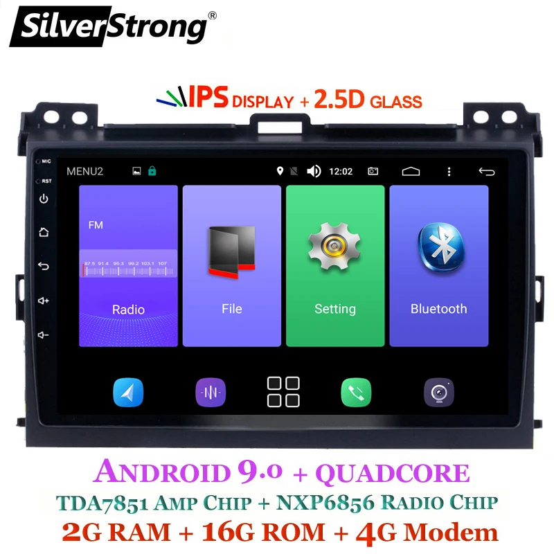 Top SilverStrong Android9.0 IPS 4G 9inch Car GPS Radio For Toyota Prado 120 Land Cruiser android9.0 IPS Prado120 for PIONEER/JBL amp 5