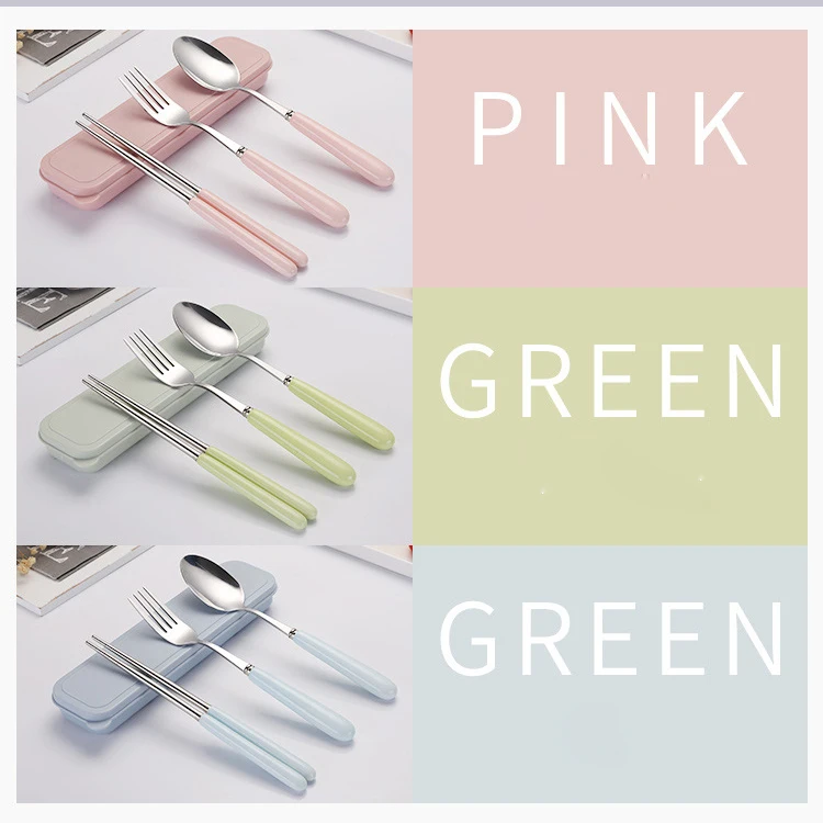 Новинка набор из 3 предметов детская посуда безопасная Детская портативная ложка