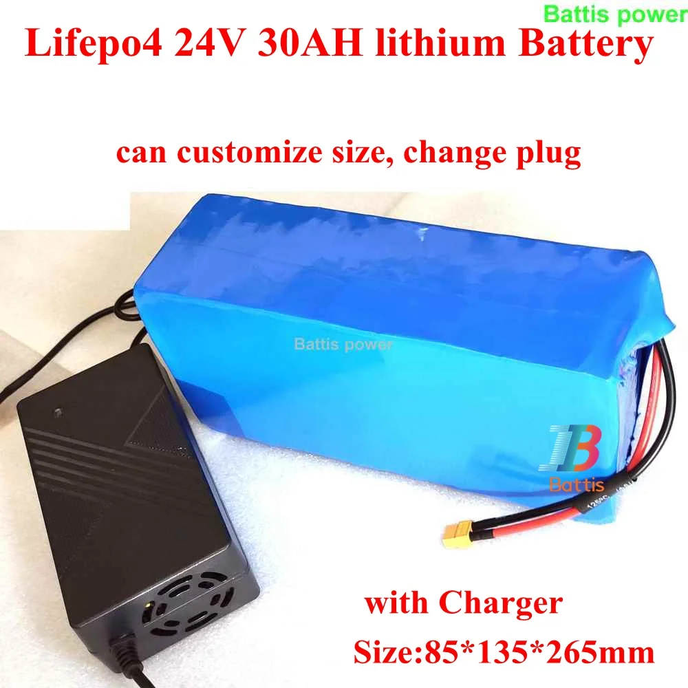 Lifepo4 24V 30AH литиевые батареи с BMS для скутера велосипеда тележки гольфа инвертор