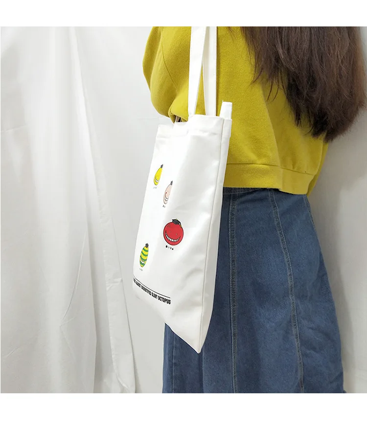 Холщовая Сумка-тоут для женщин модная мультяшная сумка с принтом экологический многоразовый тканевый мешок для покупок Женская Повседневная сумка-шоппер