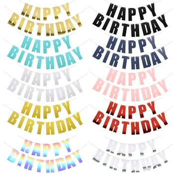 

Happy Birthday Banner Paper Bunting Garland Banner Flags Boys Girl Baby Shower Hanging Decoration Birthday Party Supplies