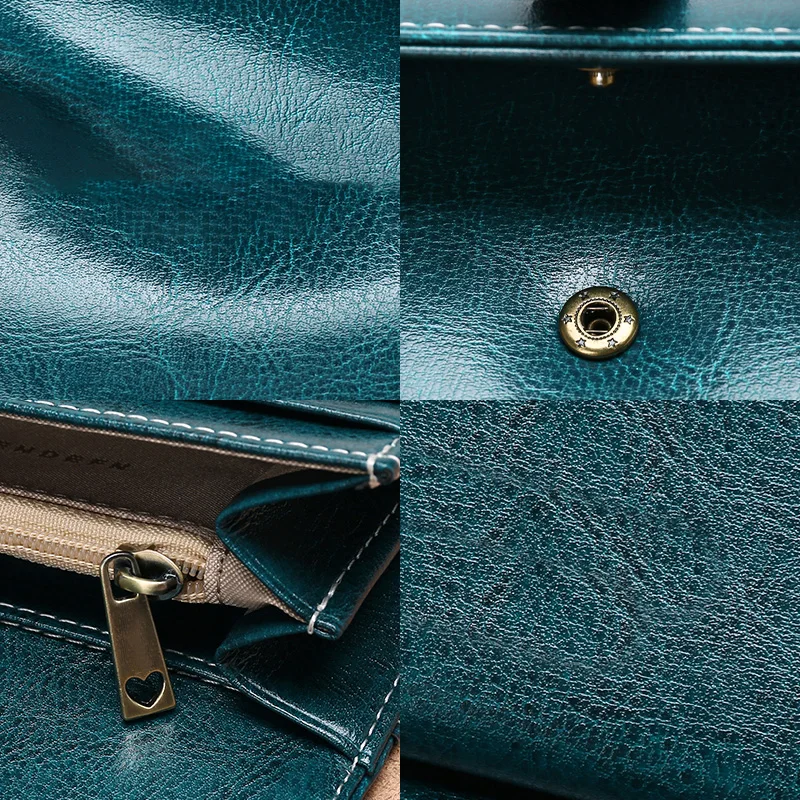 Zency Fashion Retro Bags Women Genuine Leather Clutch Bag High Capacity Quality Wallet Card Case Coin Long Zipper Purse